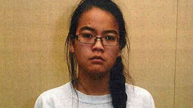 Jennifer Pan with braided hair while wearing eyeglasses and a white sweatshirt