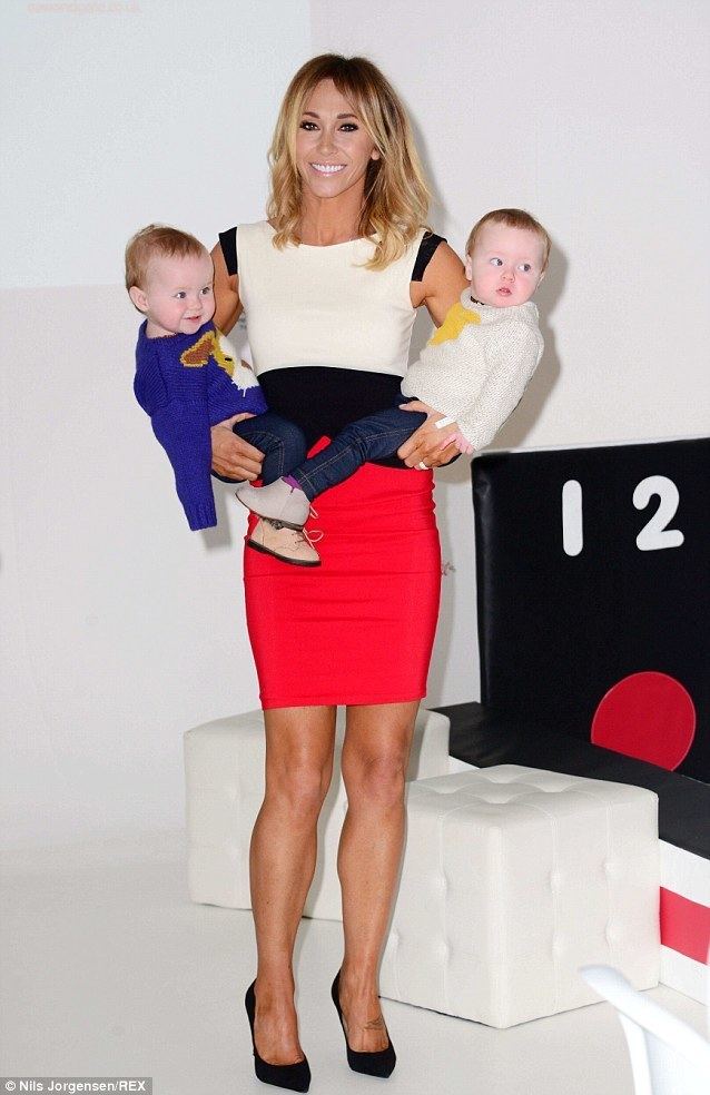 Jenny Frost Jenny Frost wears block colour dress to food event with