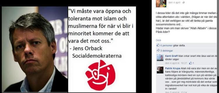 Jens Orback Moderat gruppledare sprider rasism p ntet Aktuellt Fokus