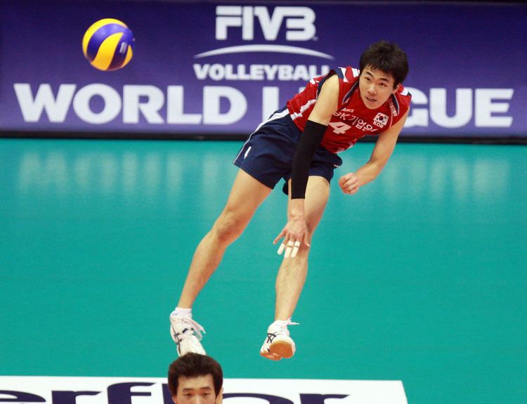 Jeon Kwang-in Korea team No 4 Jeon KwangIn serves