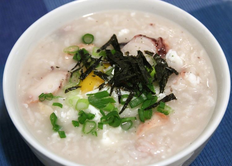 Jeonbok-juk Korean food photo Jeonbokjuk abalone porridge Maangchicom