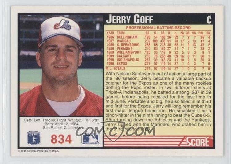 Jerry Goff 1991 Score 834 Jerry Goff COMC Card Marketplace