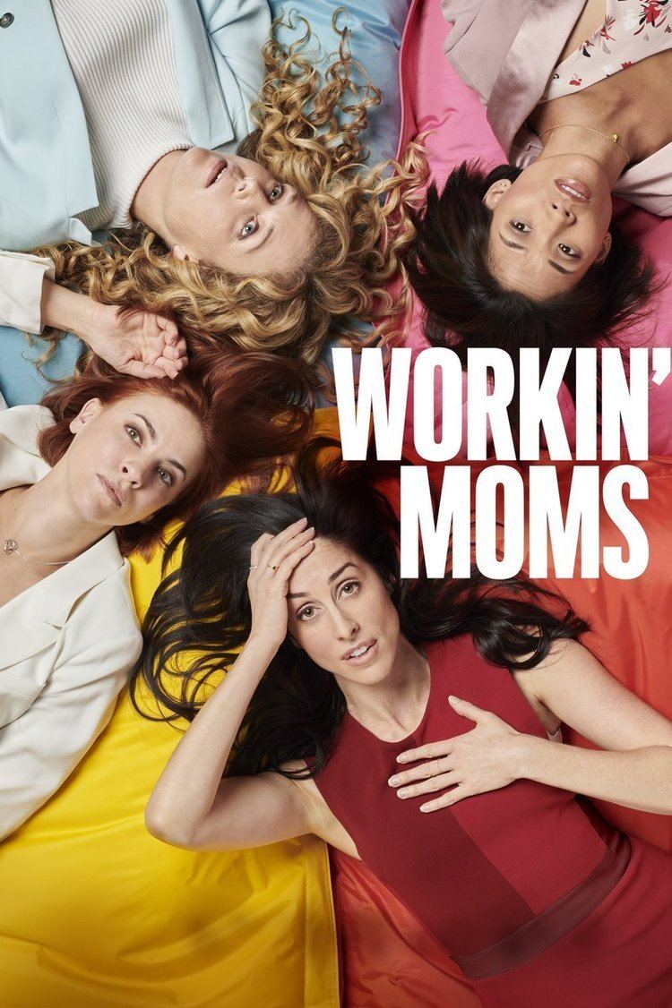 Catherine Reitman, Juno Rinaldi, Dani Kind, and Sarah McVie in the 2017 tv series, Workin' Moms
