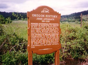 Jesse Applegate Historical Marker Jesse Applegate Oregoncom