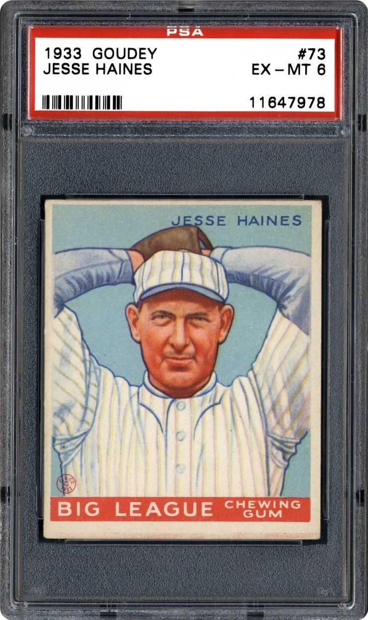 Jesse Haines 1933 Goudey Jesse Haines PSA CardFacts