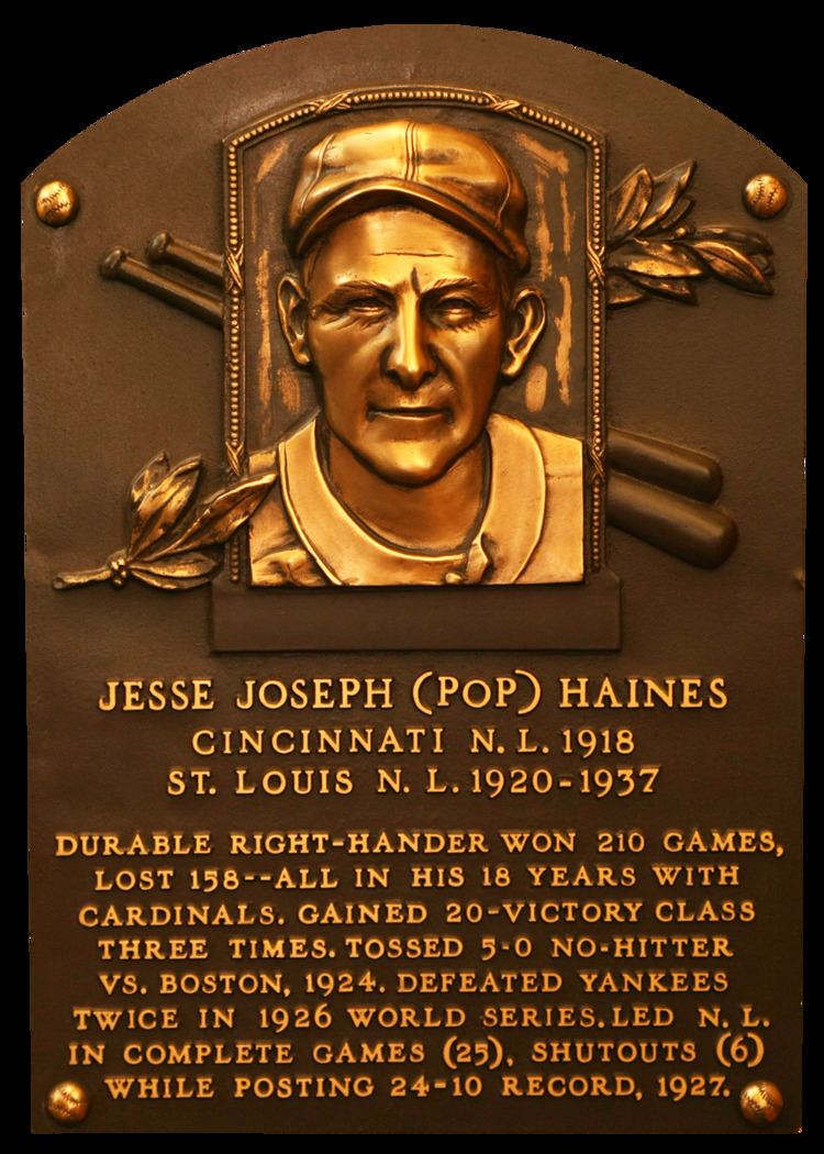 Jesse Haines Haines Jesse Baseball Hall of Fame