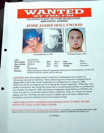 A wanted poster of Jesse James Hollywood