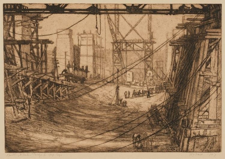 Jessie Traill Building the Harbour Bridge I beginnings 1927 by