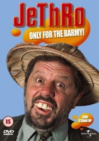 Jethro's wacky face in the DVD poster of Jethro: Only For The Barmy (2002)