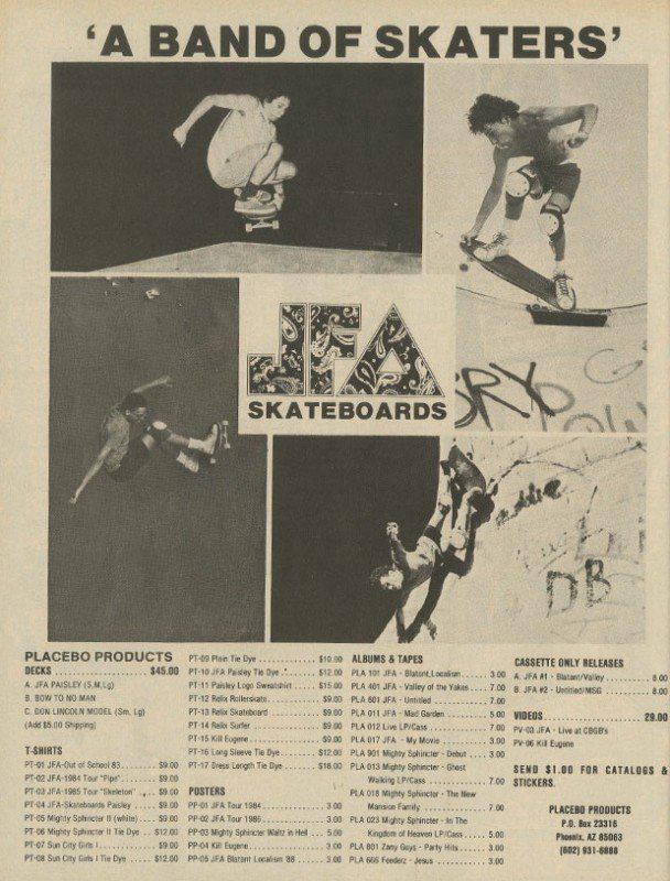 JFA (band) JFA Skateboards A Band of Skaters Ad 1988 lt Skately Library
