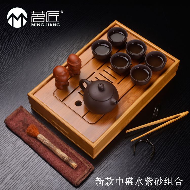 Jiang Gongfu Ming Jiang gongfu tea set bamboo bamboo solid wood tea tray sea tea