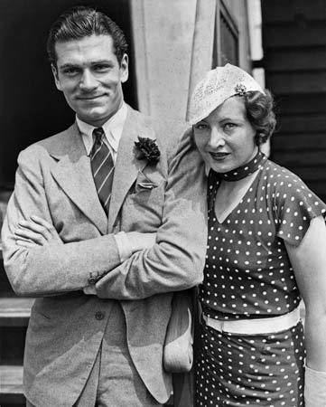 Jill Esmond Olivier Laurence Baron Olivier of Brighton with wife