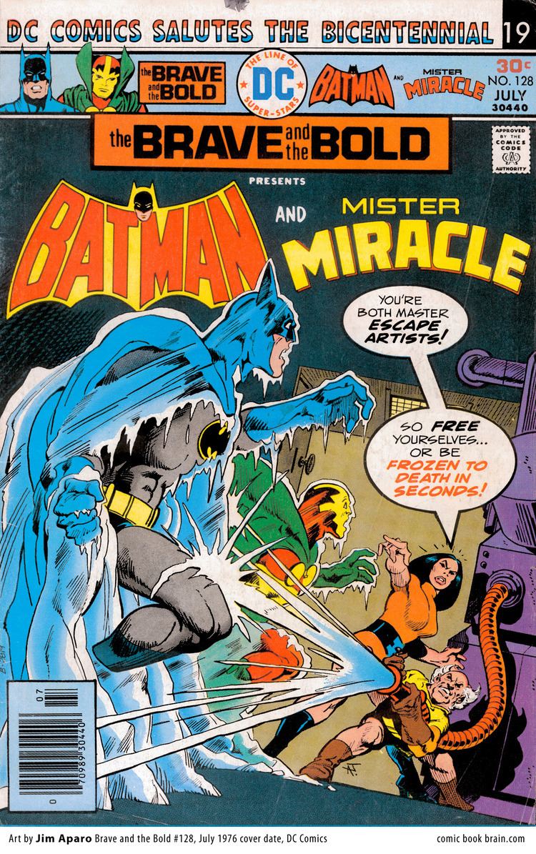Jim Aparo Brave and the Bold 128 Mister Miracle art Jim Aparo cover