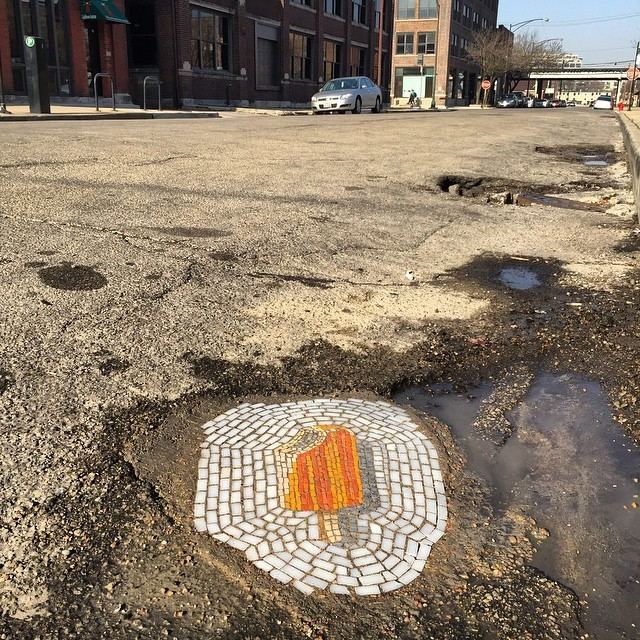 Jim Bachor Chicago Doesn39t Fix Its Potholes So This Artist Fixes Them With Ice