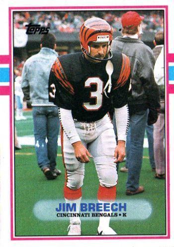 Jim Breech CINCINNATI BENGALS Jim Breech 39 TOPPS 1989 NFL American