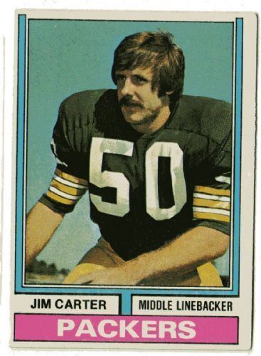 Jim Carter (American football) GREEN BAY PACKERS Jim Carter 472 TOPPS 1974 American Football NFL