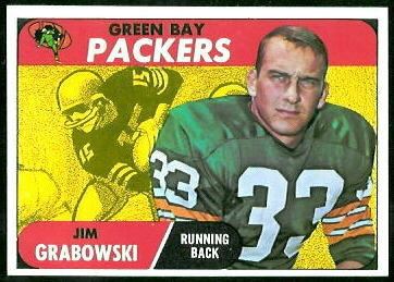 Jim Grabowski Jim Grabowski rookie card 1968 Topps 183 Vintage
