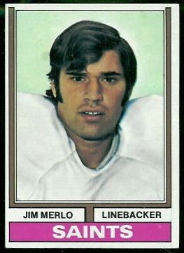 Jim Merlo wwwfootballcardgallerycom1974Topps153JimMer