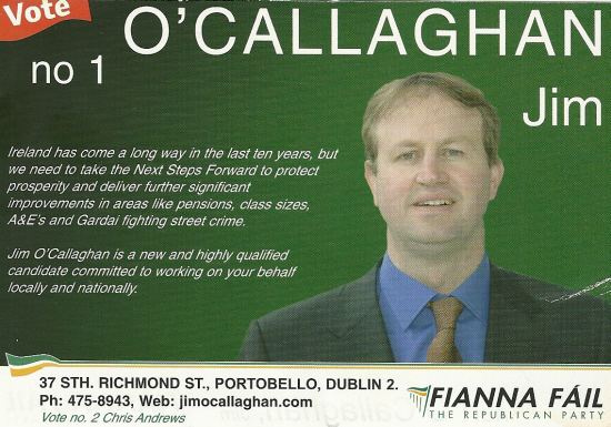 Jim O'Callaghan jim o39callaghan Irish Election Literature