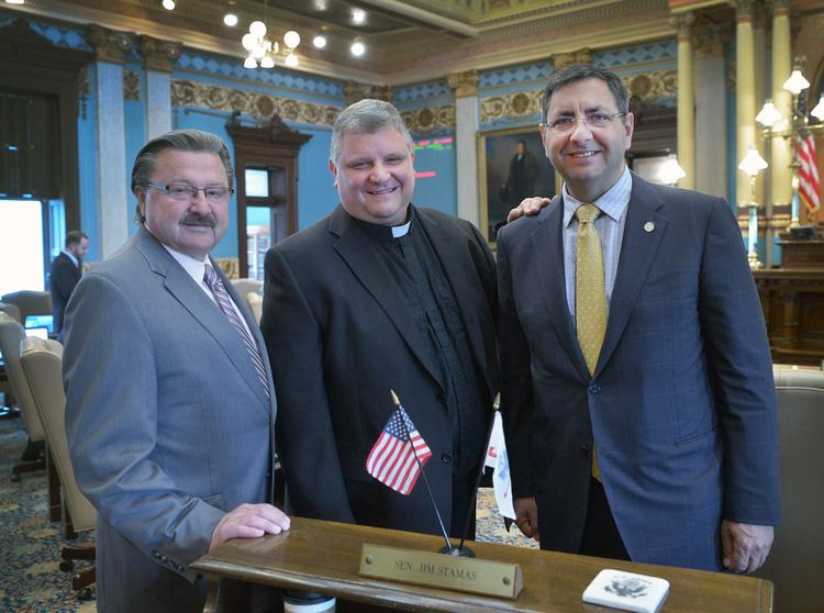 Jim Stamas PHOTO ADVISORY Stamas welcomes Father Donajkowski to Capitol for