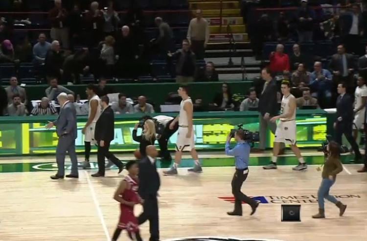 Jimmy Patsos Siena head coach Jimmy Patsos pretends to handshake Rider players