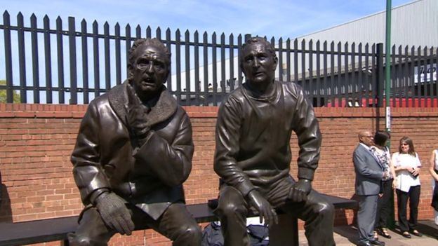 Jimmy Sirrel Statue of Notts Countys Jimmy Sirrel and Jack Wheeler unveiled