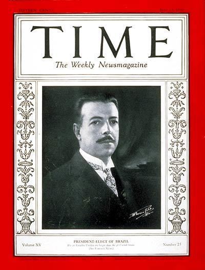 Júlio Prestes TIME Magazine Cover Julio Prestes June 23 1930 Brazil Latin