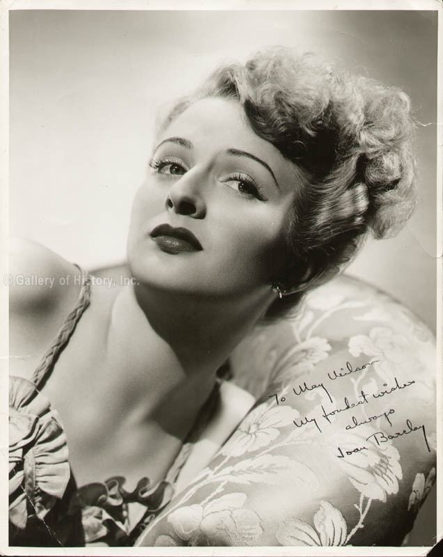 Joan Barclay Joan Barclay Inscribed Photograph Signed Autographs