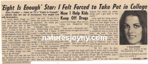 Joan Prather JOAN PRATHER clipping Eight Is Enough star felt forced