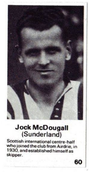 Jock McDougall SUNDERLAND Jock McDougall 60 FMDobson 1982 Football Card