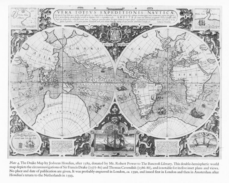 Jodocus Hondius Hondius World Map Oregon39s History of Francis Drake