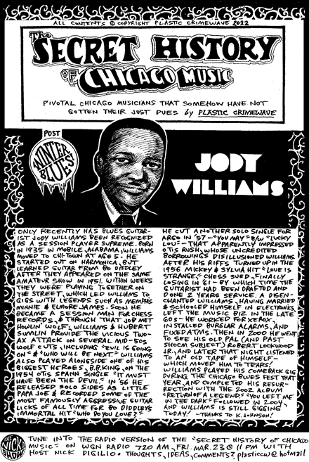 Jody Williams (blues musician) The Secret History of Chicago Music Jody Williams The Secret