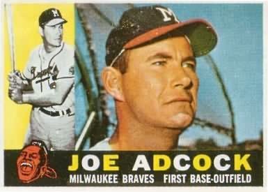 Joe Adcock Milwaukee Braves 1960 Topps Baseball Cards