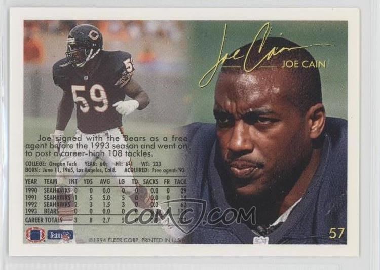 Joe Cain (American football) 1994 Fleer Base 57 Joe Cain COMC Card Marketplace