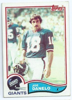 Joe Danelo NEW YORK GIANTS Joe Danelo 420 TOPPS 1982 NFL American Football