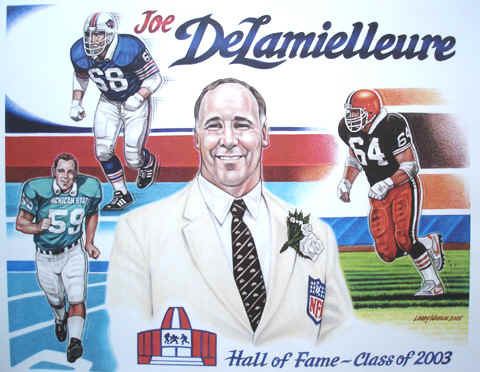 Joe DeLamielleure Autographed Joe Delamielleure Cleveland Browns Player Art
