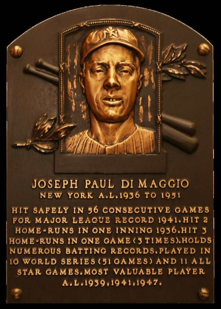 Joe DiMaggio DiMaggio Joe Baseball Hall of Fame