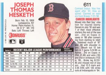 Joe Hesketh 1992 Donruss Baseball 4 Checklist The Trading Card Database