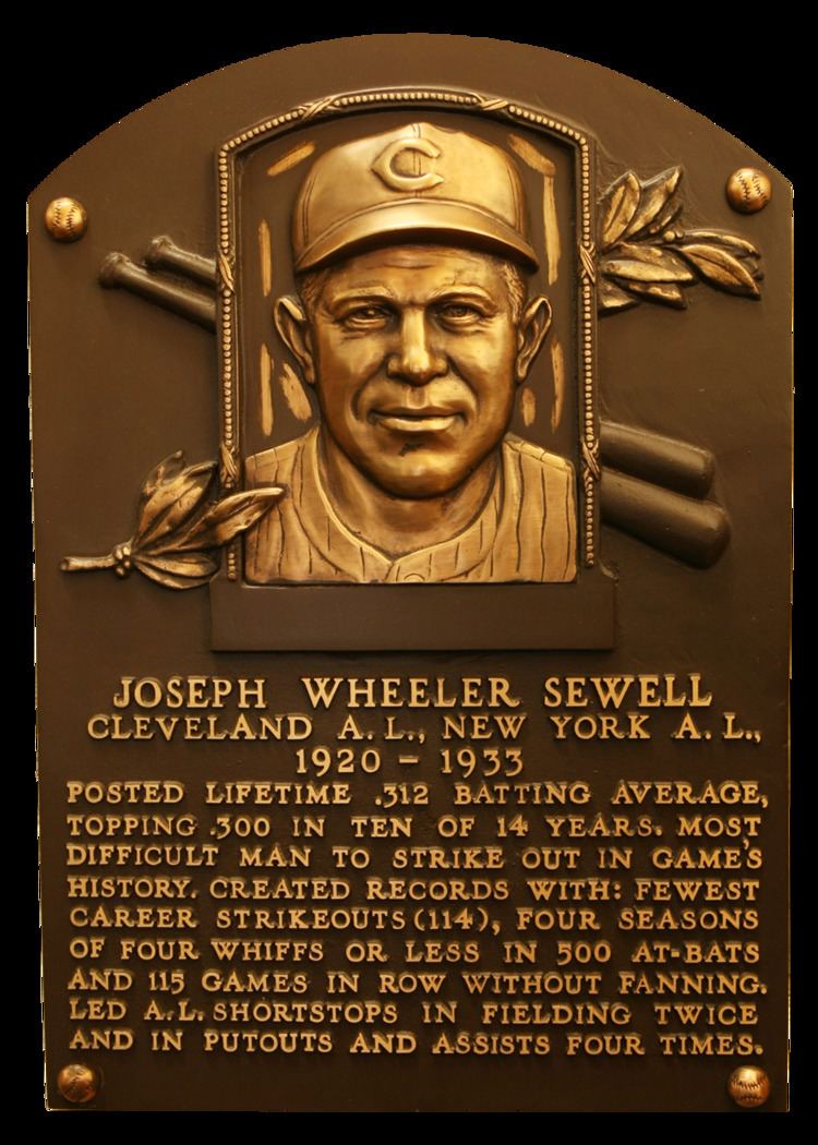 Joe Sewell Sewell Joe Baseball Hall of Fame