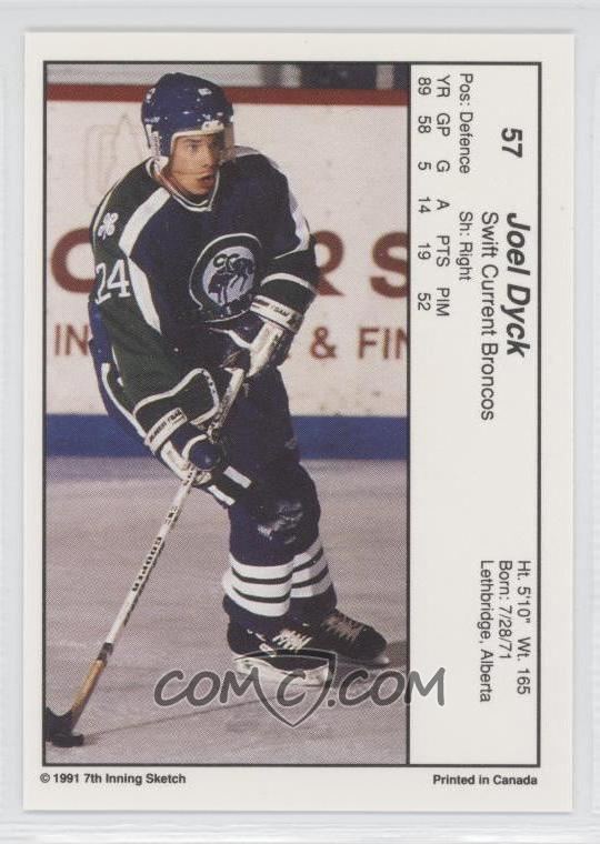 Joel Dyck 199091 7th Inning Sketch WHL Base 57 Joel Dyck COMC Card