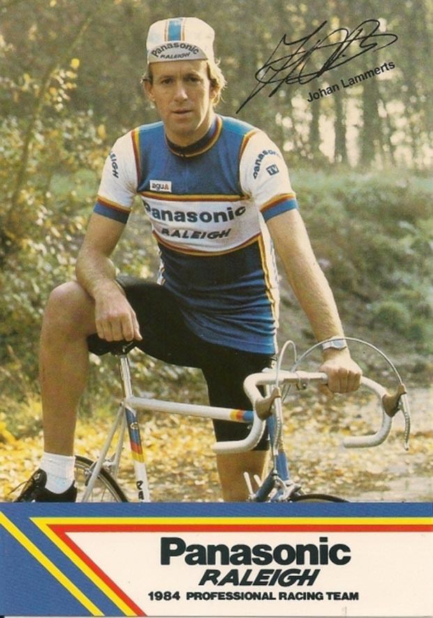 Johan Lammerts 1984 Johan LammertsPanasonic Raleigh team postcard bicycle