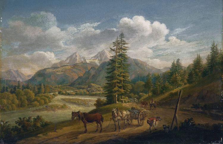 Johann Baptist Isenring FileIsenring Pferdegespann im Berchtesgadener Land 1823jpg