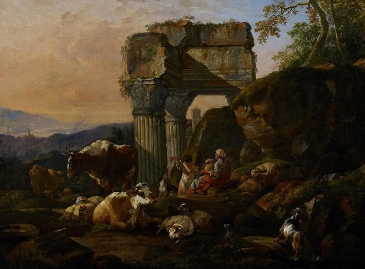 Johann Heinrich Roos Roman Landscape With Cattle And Shepherds by Johann