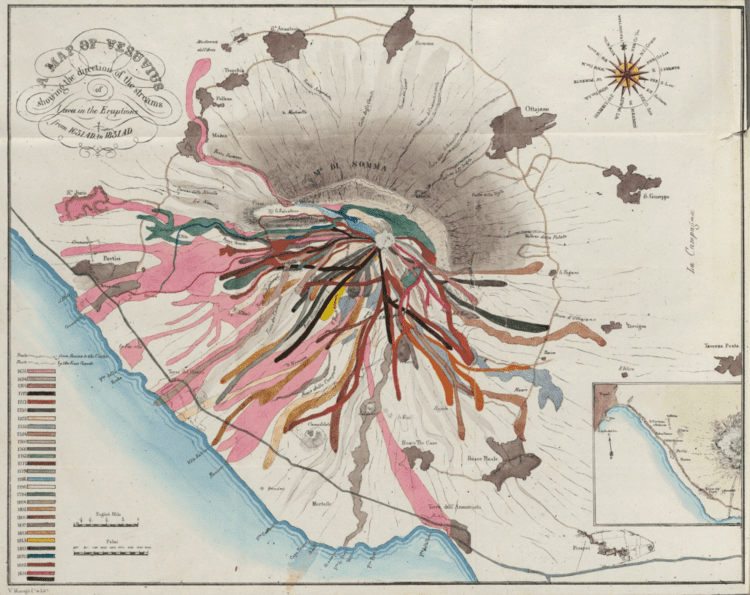 John Auldjo MapCarte 192365 Map of Vesuvius by John Auldjo 1832 Commission