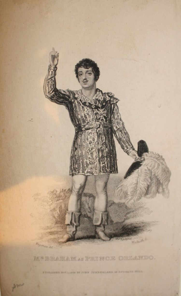 John Braham John Braham as Prince Orlando 1828 At Home On the Stage Dickens