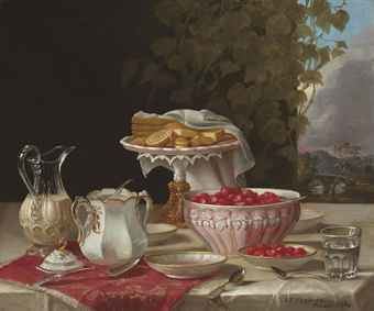 John F. Francis John F Francis 18081886 Strawberries and Cakes