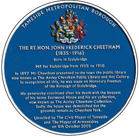 John Frederick Cheetham Blue Plaque John Frederick Cheetham