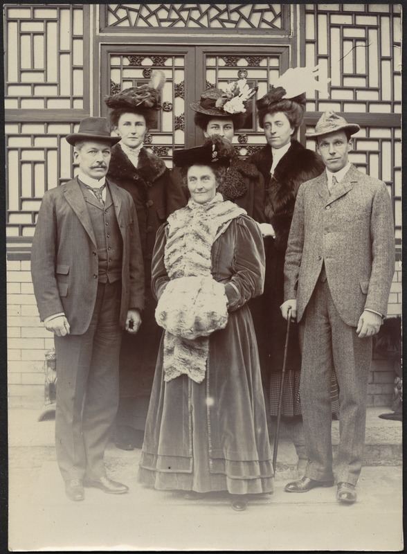 John Gardner Coolidge Group photo John Gardner Coolidge left posing with 4 women 2