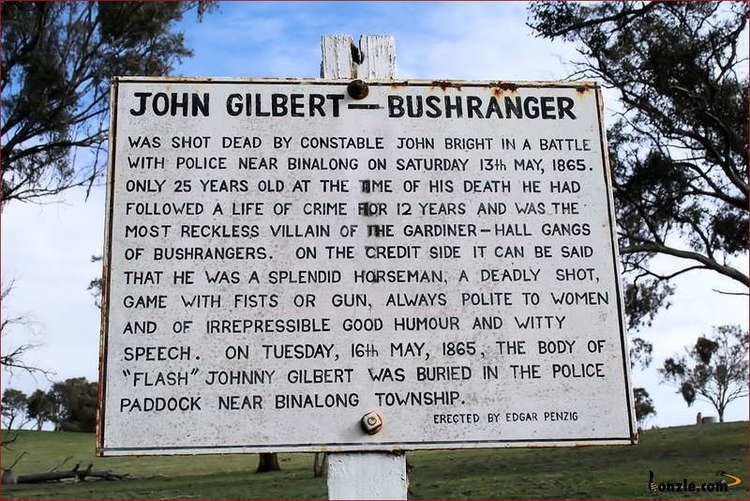 John Gilbert (bushranger) Bonzle Memorial Plaque to John Gilbert Bushranger