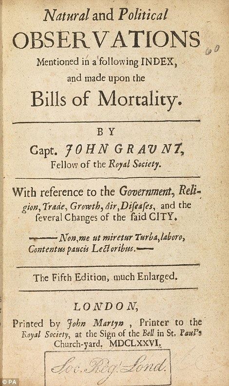 John Graunt Royal Society exhibition of John Graunt39s 1679 medical